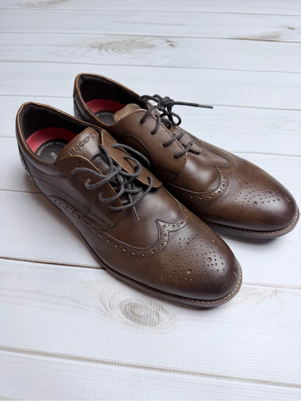 Rockport Brown Leather Brogue Wingtip Oxfords